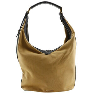 Gucci Sherry Shoulder Bag Canvas Beige Double Zipper